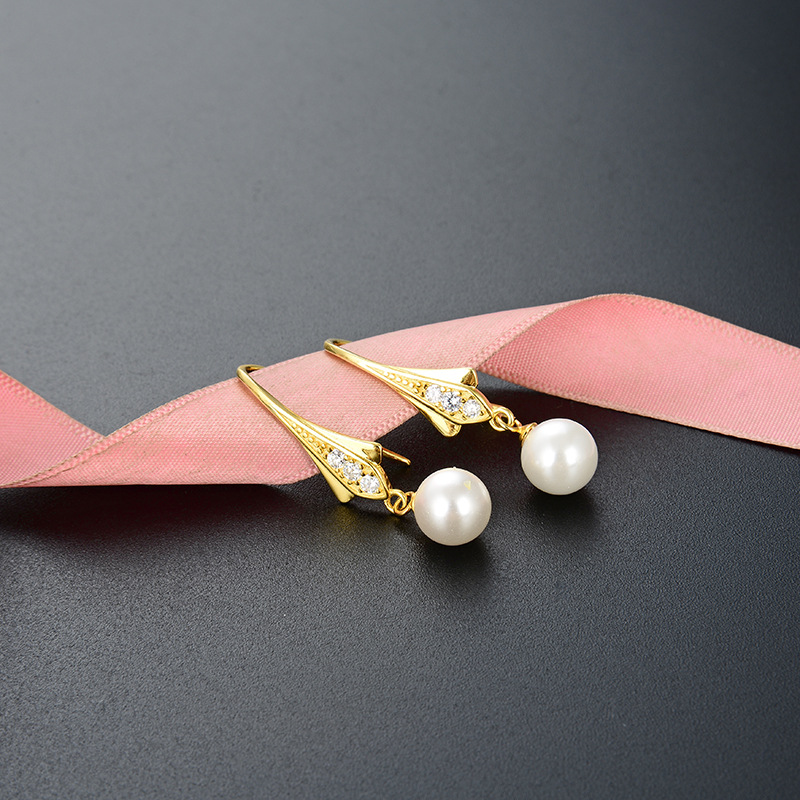 Venta al por mayor estilo frío borla joyería oído gancho Corea del Sur s925 pendientes de perlas de plata pendientes simples de moda para mujer