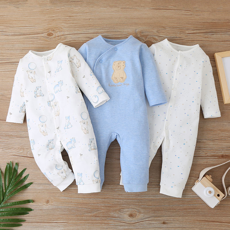 Spring And Autumn Baby Long-sleeved Romper Cartoon Casual One-piece Three-piece Combination display picture 7