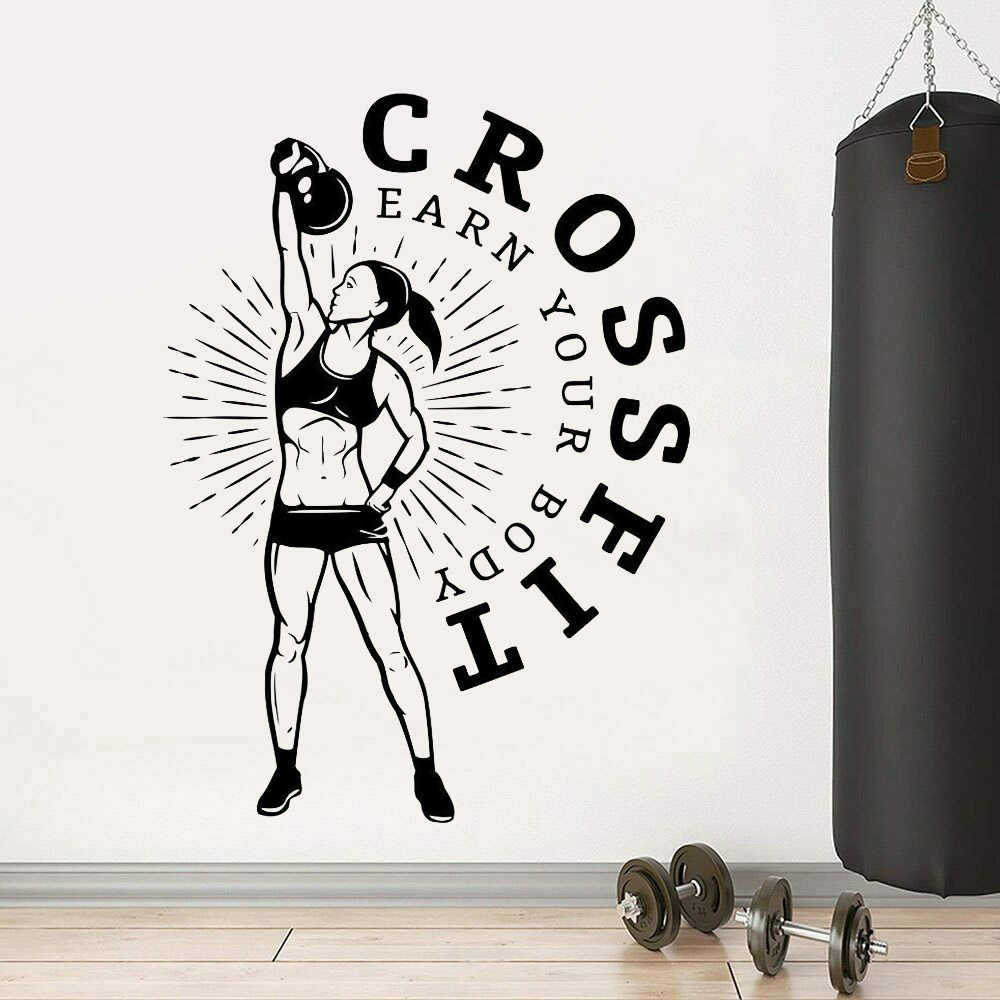 CROSSFIT EARN YOUR BODK哑铃运动wall decor跨境亚马逊DW12271