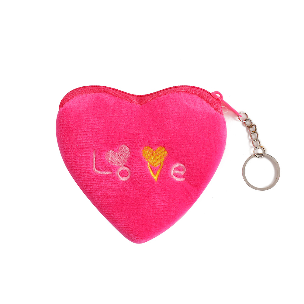 Women's Heart Shape Flannel Zipper Wallets display picture 5