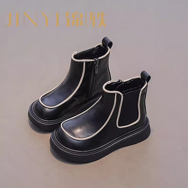 马丁靴女童鞋软底靴子儿童秋冬季时尚短靴2023新款小女孩加绒公主