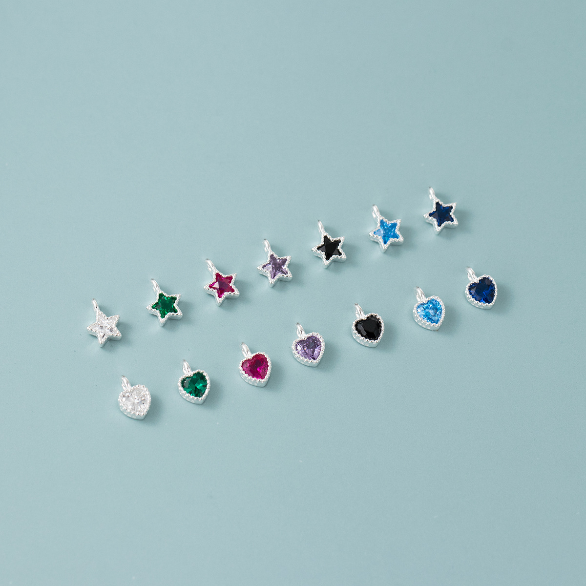 Eloch S925 plata esterlina dulce estrella de corazón pentagramas amor diamante de encaje colgante único Y01880