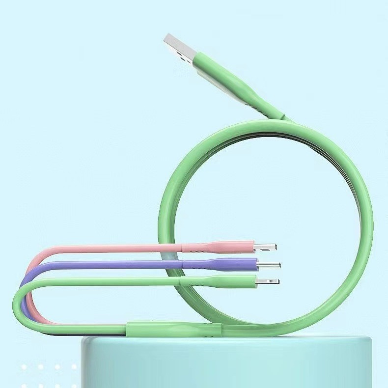 液態軟膠一拖三快充數據線適用於蘋果安卓type-c三合一手機充電線 3