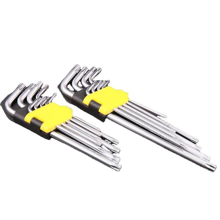 Venta al por mayor hexágono llave traje bola cabeza plana arroz Plum Blossom hexágono llave destornillador conjunto traje