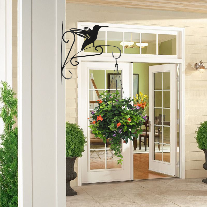 铁艺墙钩室外餐厅阳台墙上挂钩花园墙面装墙架金属吊篮壁挂钩批发