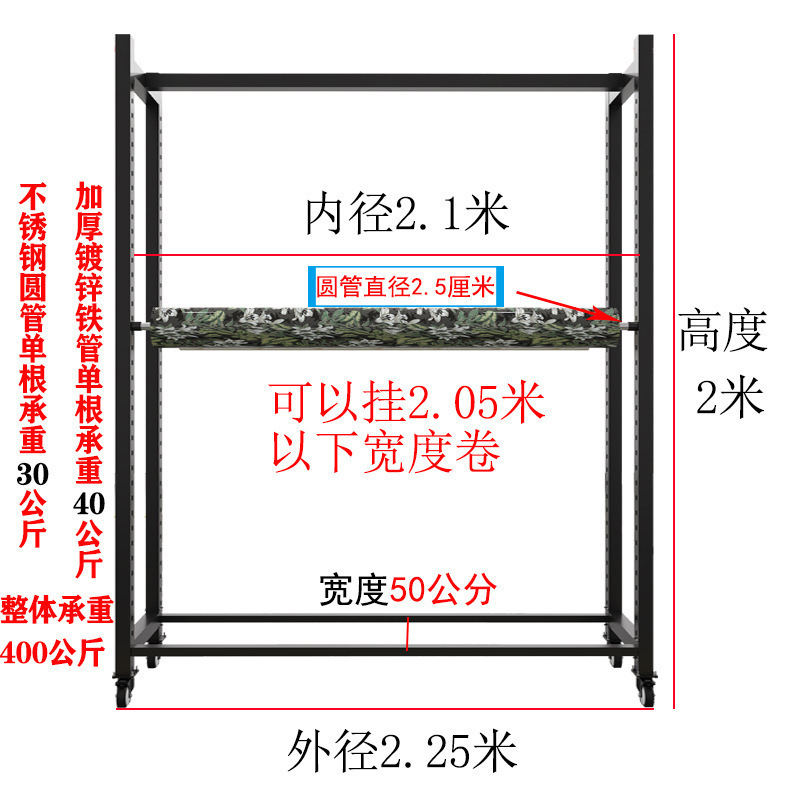 移动纺织面料展示架布匹布卷陈列架货架桌布布料展架落地中岛架子|undefined