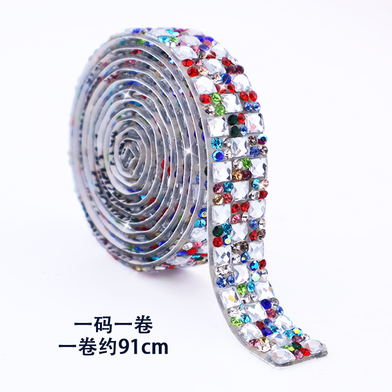 Tiras de diamantes de imitación de cristal con reverso adhesivo, pegatinas de diamantes de imitación autoadhesivas, pegatinas de diamantes creativas para bricolaje, accesorios, pegatinas de diamantes de imitación para decoración de ropa