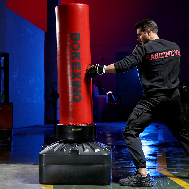 Boxing Heavyweight Professional Leather Boxing Sandbag Household Vertical Sanda Taekwondo Tumbler Sandbag