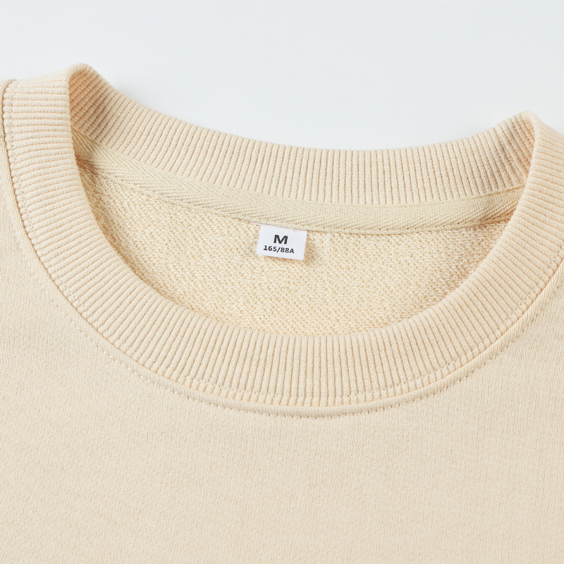 320g hombro Terry cuello redondo suéter de algodón puro clase uniforme ropa de trabajo tablero de la Luz color sólido impreso logotipo bordado patrón de pulverización directa