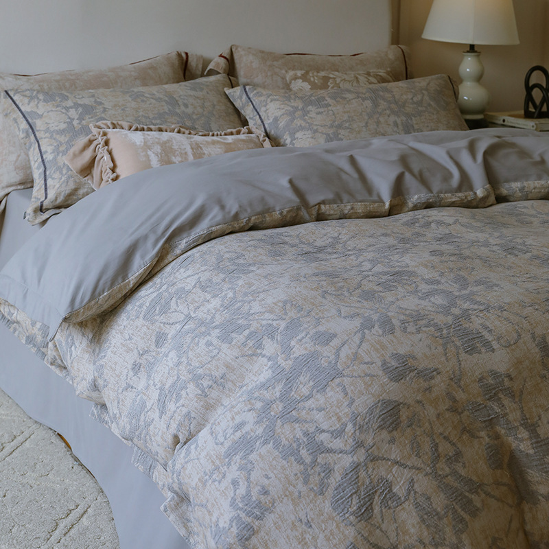 Conjunto de roupa de cama boho em algodão estilo francês jacquard_voghion.com