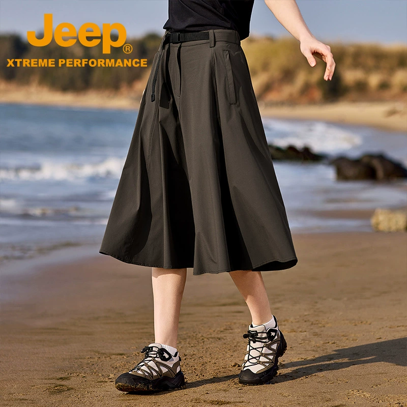 Jeep Jeep эласткая талия A-sizer юбка женская новая летняя спортивная прохладная тонкая американская юбка