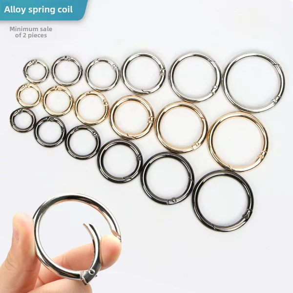 Leigh accessories manufacturers cross-border zinc alloy spring ring bag hardware accessories open circle key chain wholesale