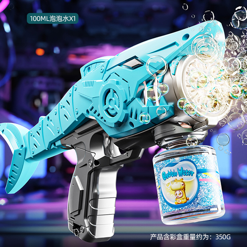 [Envío gratuito] en stock para niños delfín burbuja pistola juguete luz música eléctrica burbuja cámara 61 juguete