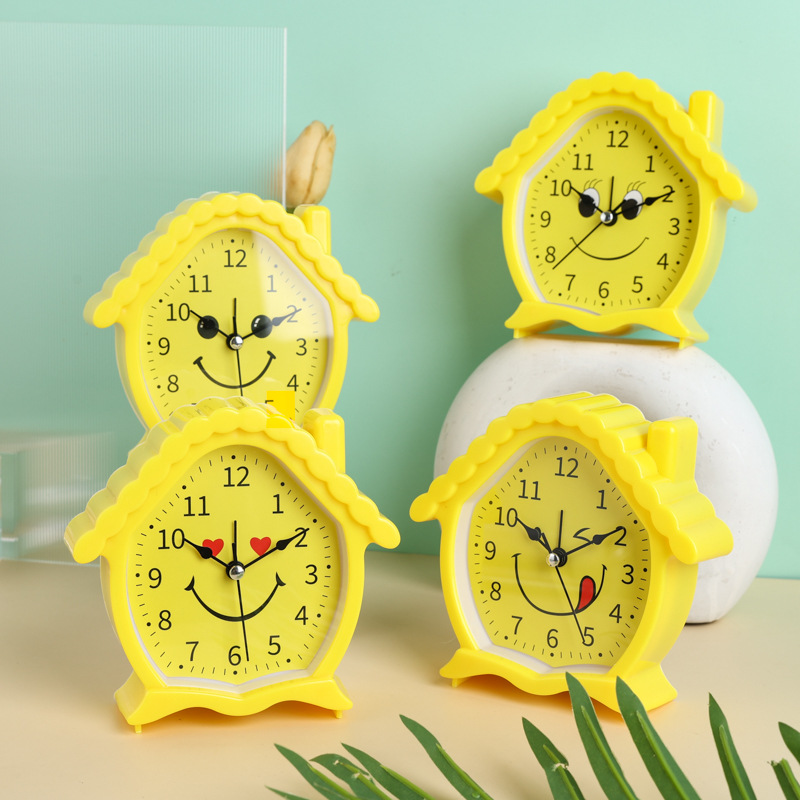 Reloj despertador con forma de casita en colores pastel - Para dormitorio infantil y mesita de noche - Ideal como regalo para estudiantes - Venta al por mayor