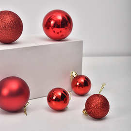 厂家直销 散装圣诞球直径2/3/4/6/8cm亮光哑光闪粉电镀装饰球挂件