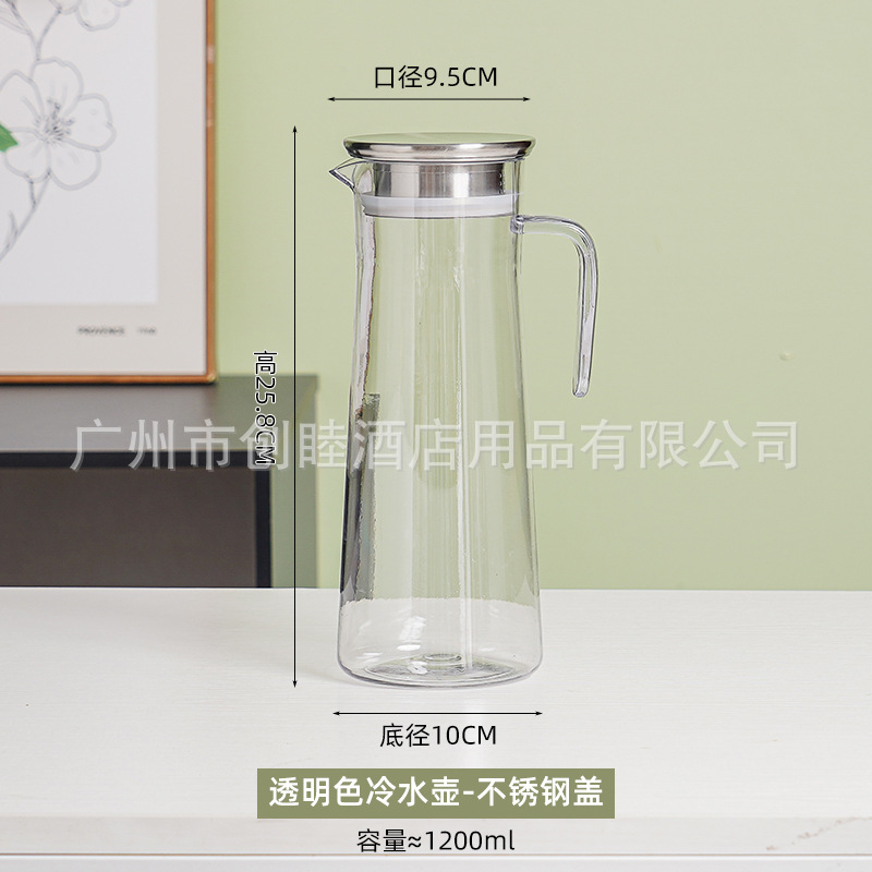 Кувшин акриловый Chuangmu прозрачный со стальной крышкой 1.2L