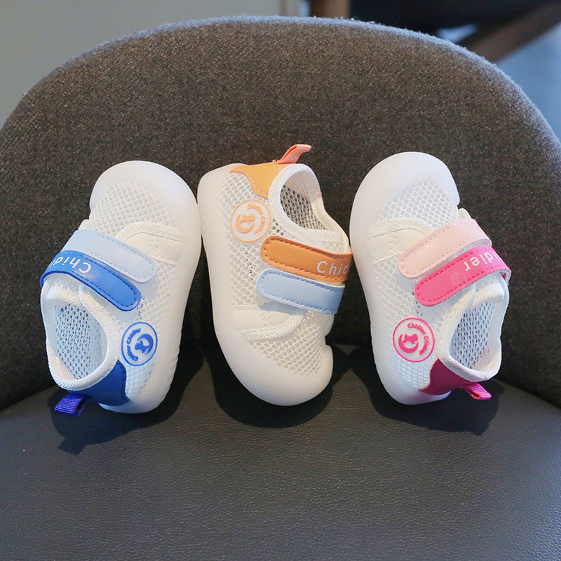 Caidi AI 1-3 years old summer mesh baby shoes baby soft bottom single mesh toddler shoes men and women hollow breathable children's shoes