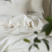 法式轻奢高级感全棉大提花四件套纯棉白色床单被套简约现代床品