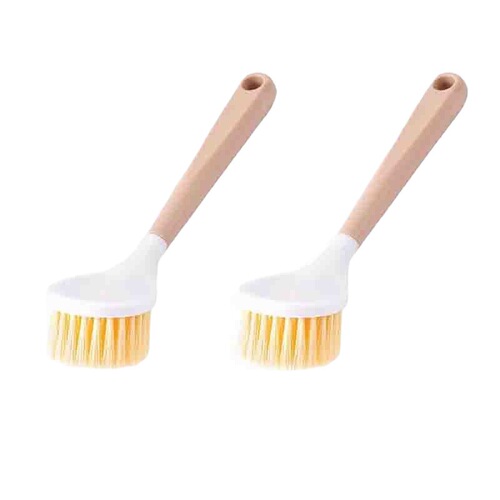 Imitation wooden handle pot brush kitchen pot brush long handle pot washing brush universal kitchen pot brush artifact does not hurt your hands pot brush wholesale