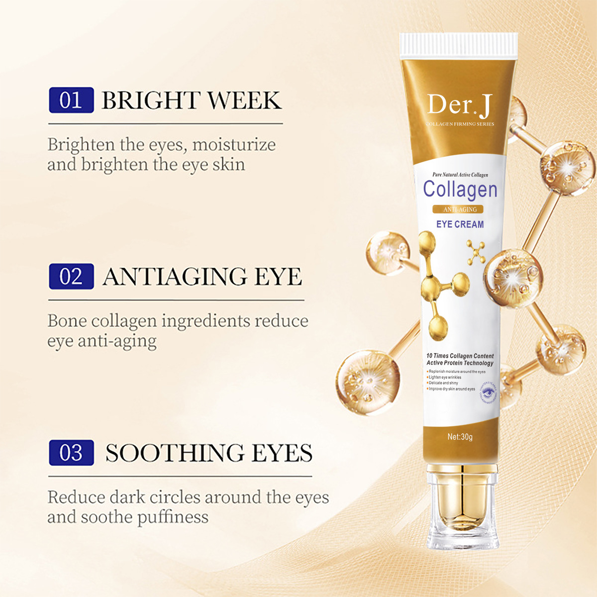 Crema de ojos de colágeno Der.j transfronteriza