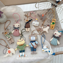 ins韩系玩偶手机挂件学生可爱娃娃包包饰品配件手工布艺时尚钥匙