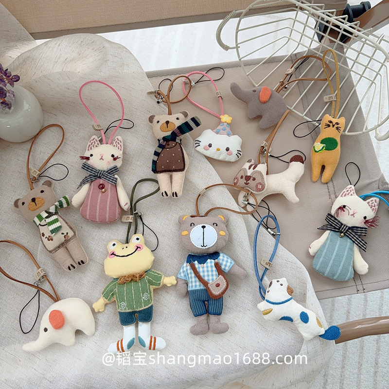 Ins Korean Doll Mobile Phone Pendant Student Cute Doll Bag Jewelry Accessories Handmade Fabric Fashion Key