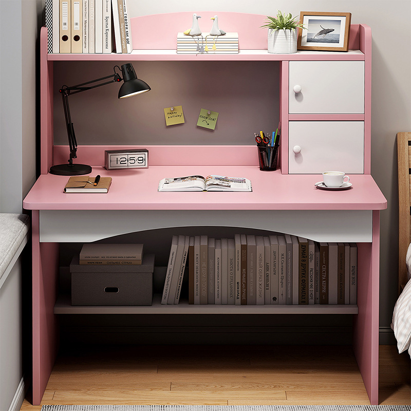 Desk and bookshelf in one, simple student desk, bedroom computer desk, home office desk, writing desk, study desk