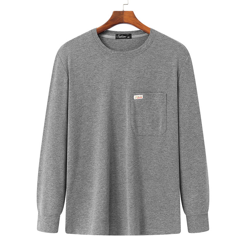 Papá de manga larga camiseta de los hombres de primavera y otoño casual polo camisa superior de algodón de la solapa fábrica de ropa al por mayor