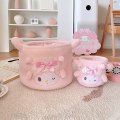 少女心可爱卡通小羊毛绒收纳盒卧室宿舍桌面护肤文具收纳盒杂物筐