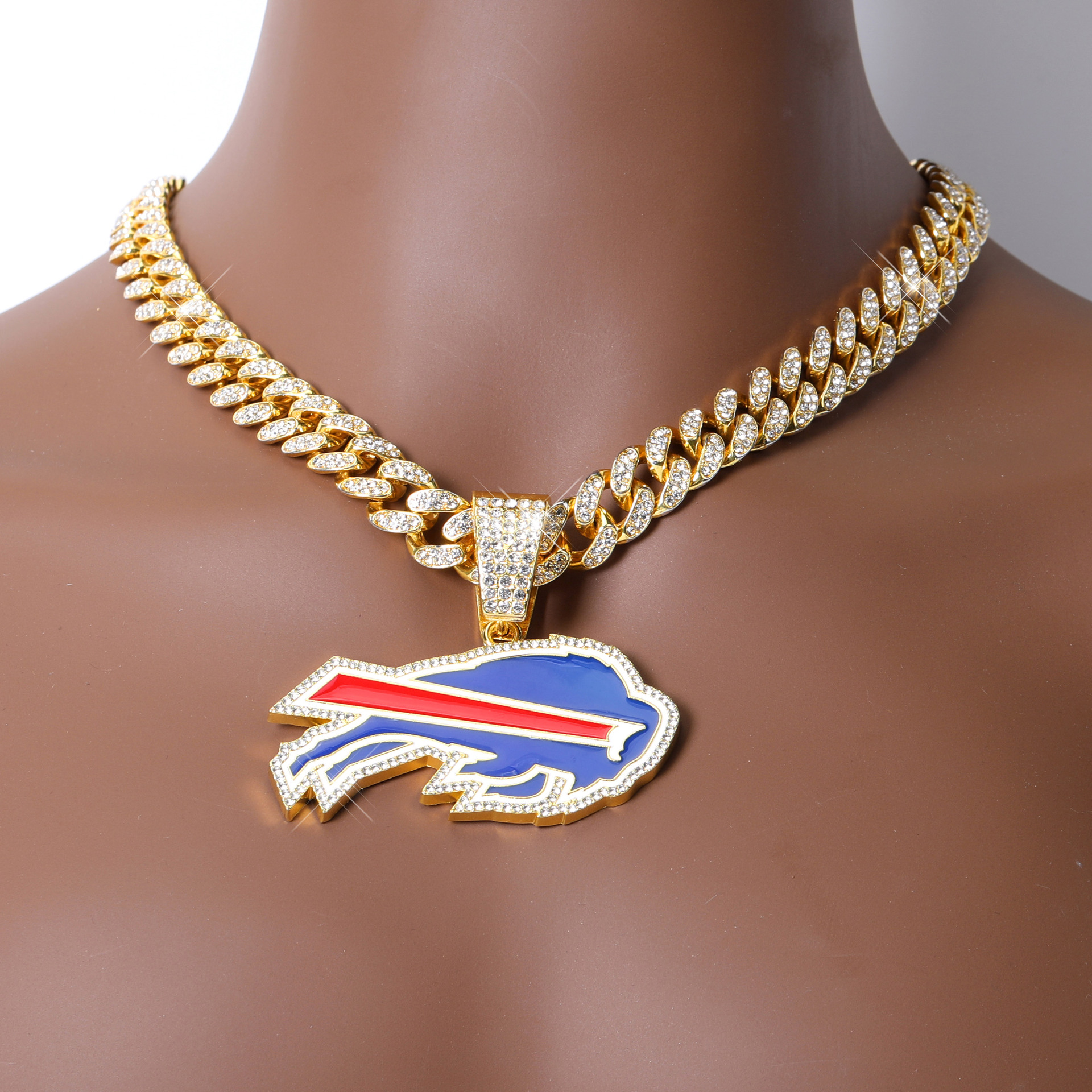 Geometric Hip-Hop Vintage Style Rhinestones Zinc Alloy Pendant Necklace Wholesale display picture 4