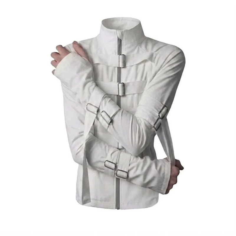 American high street style stand-up collar short leather jacket, 2026 autumn new vintage cool long-sleeve zippered buckle jacket