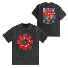 Red Hot Chili Peppers Band Vintage Washed Cotton T Shirt Men
