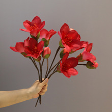 仿真花英雄花过胶手感短枝木棉花玉兰花高端别墅会所酒店装饰花艺