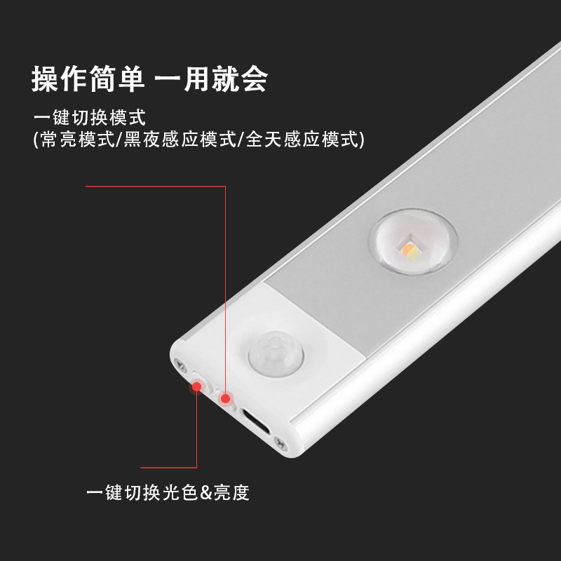 Montaña de ojo de gato atmósfera de carga inalámbrica barra larga luz de reflector de entrada de gabinete de absorción LED inteligente luz de inducción humana