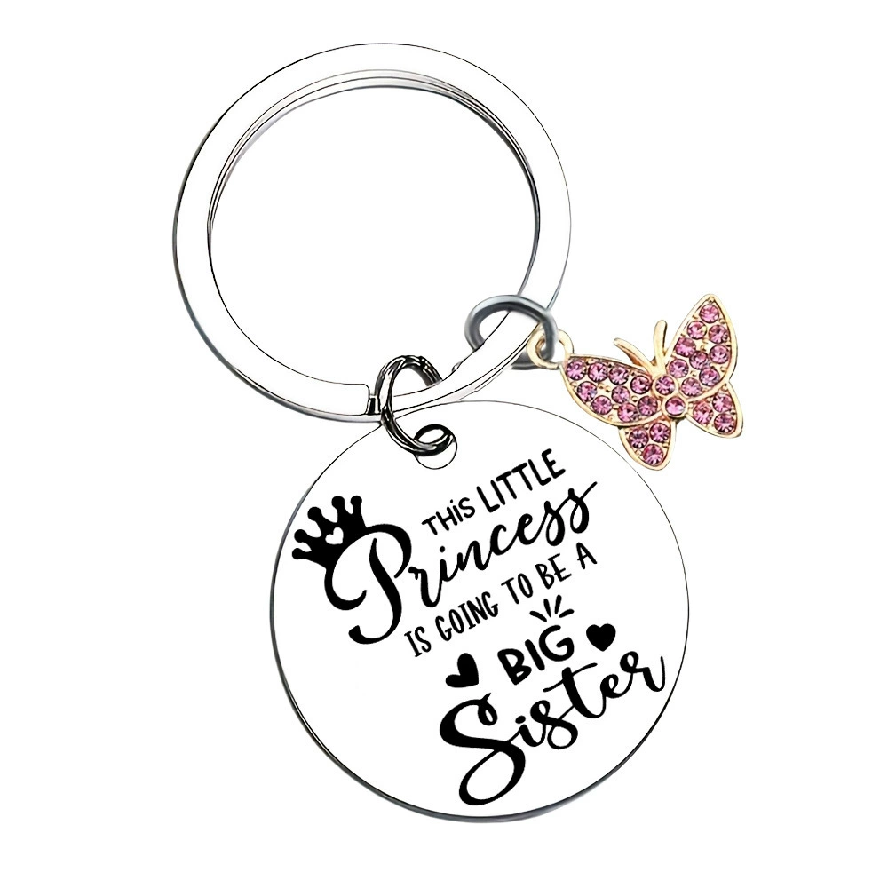 Amazon Good Sister Big Sister Stainless Steel Keyring Butterfly Key Chain 2025 Gift for Good Friends