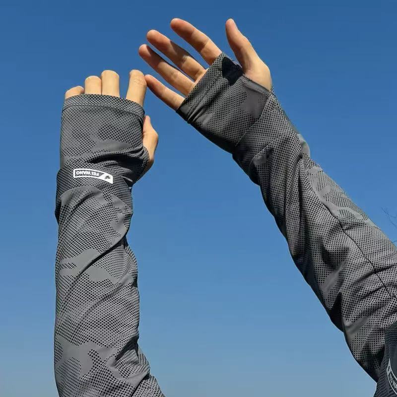 Camice d'été en soie de glace ample grande taille, manches de glace, manches de glace, manches, bras de pêche, manches, gants de conduite respirant et séchage rapide