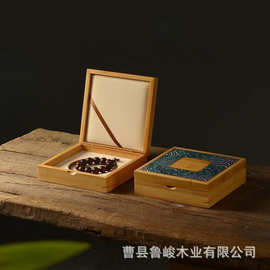 现货木质佛珠手串收纳盒翻盖式手镯包装盒饰品手链珠宝盒木质礼盒