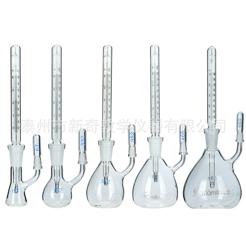 Бутылка с удельной температурой 25/50/100 мл стеклянная бутылка с плотностью инструмента с термометром для лаборатории