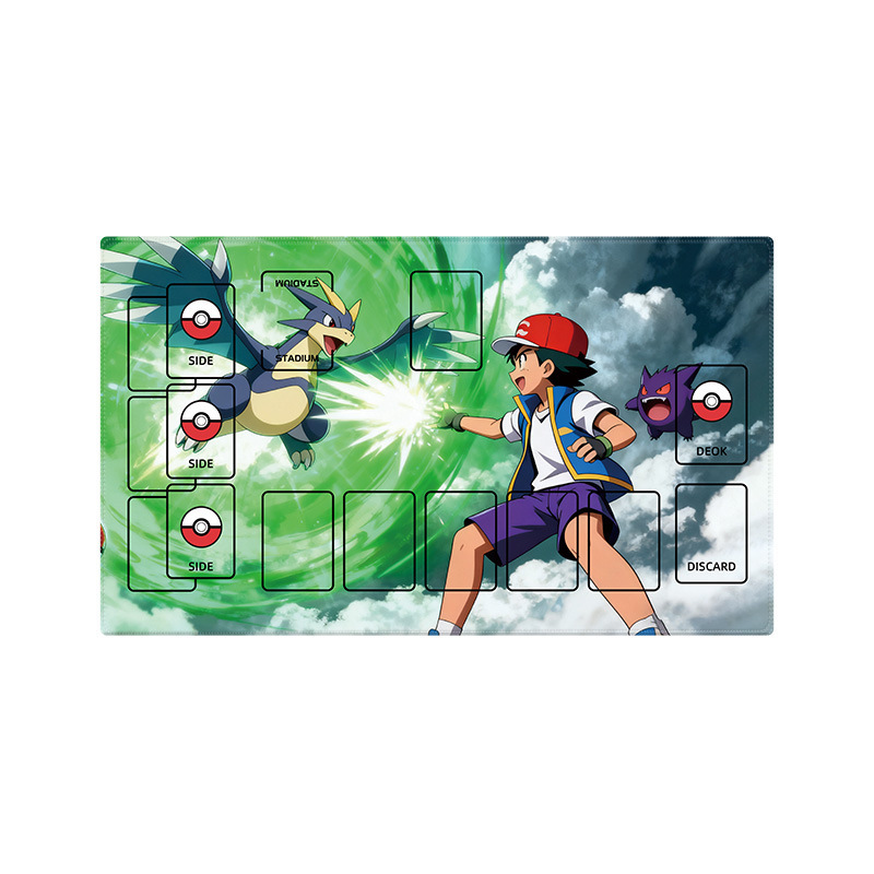 Pokémon juego gran almohadilla de bloqueo grueso doble tarjeta de combate almohadilla de tarjeta de batalla mesa simple almohadilla de mesa