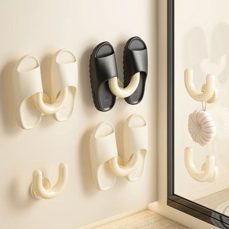 Bathroom Slipper Rack Suction Cup Type Punch-Free Wall-Mounted Shoe Rack Bathroom Drain Rack Hook Storage Rack Wholesale