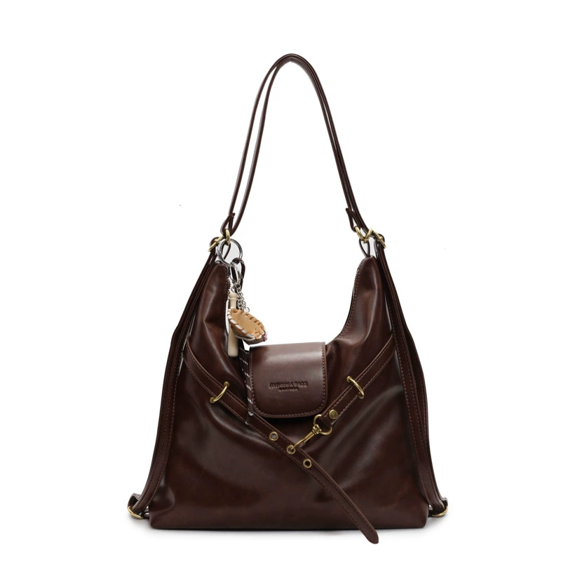 Retro Spacious Backpack and One-Shoulder Bag in High-Quality Leather, Multiple Colors