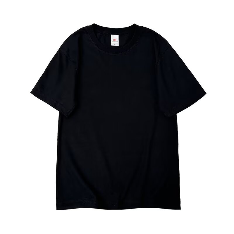 Camiseta de algodón de manga corta para hombres transpirable de color sólido cuello redondo soporte de logotipo personalizado camiseta publicitaria camiseta camiseta