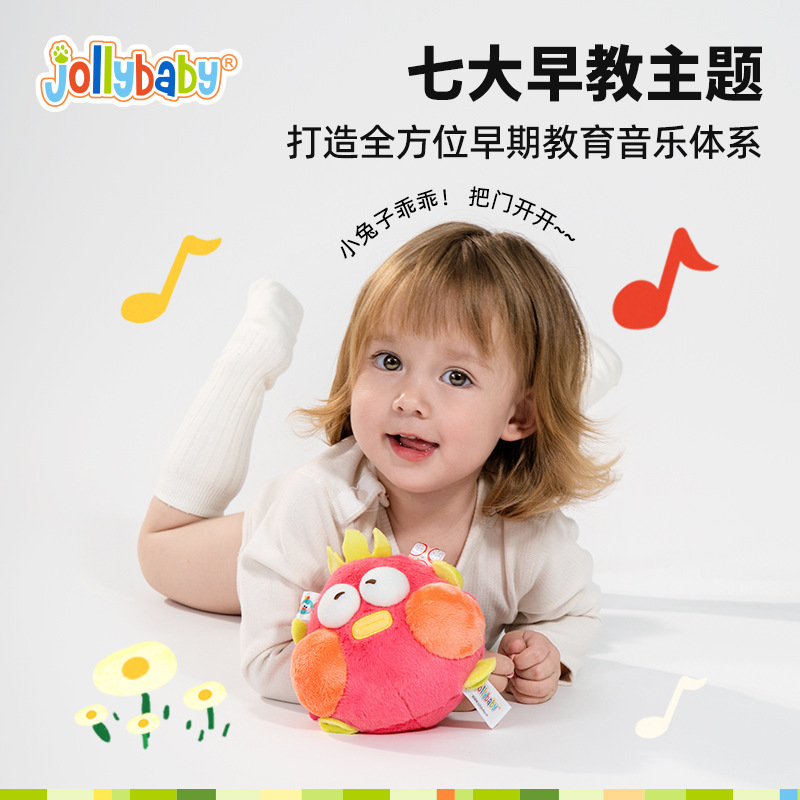 Jollybaby Baby Aprende a hablar Frutas Salto Balón Bebé Head Up Practice Singing Juguetes de peluche 0 - 1 años