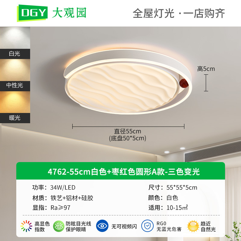 Luz de techo de la sala de estar nórdica nueva atmósfera de la sala de estar lámpara principal protector de ojos led luminaria creativa de alta luz Zhongshan 357L