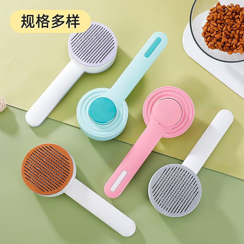 Mascota peine de un solo clic perro de eliminación de pelo peine autolimpiante gato peine de eliminación de pelo limpieza belleza aguja peine suministros para mascotas