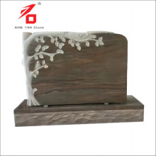 惠安石雕 工厂直销印度黑 雕刻树欧式简约墓碑精雕浮雕石头