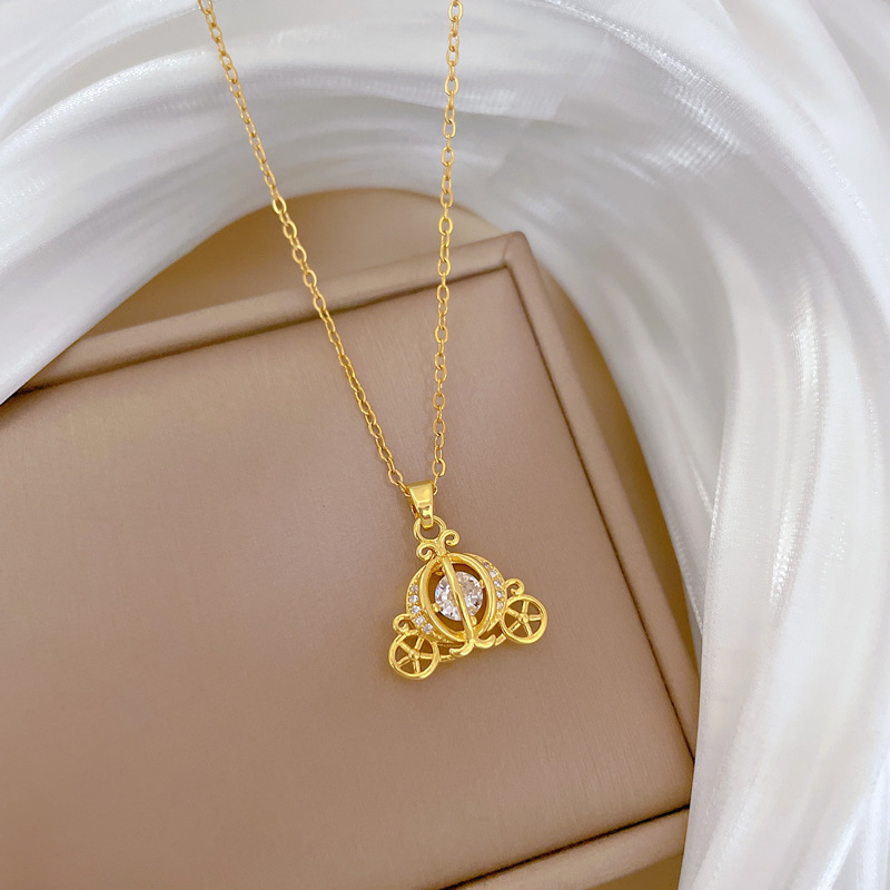 Collier De Luxe Scintillant Strass Pour Femme Chaîne En Acier_voghion.com