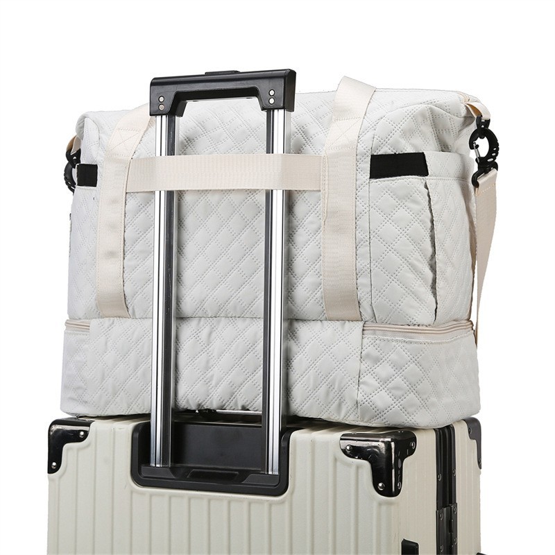 Bolsa de viaje de separación húmeda y seca de corta distancia bolsa de equipaje de barra de tela Oxford portátil de gran capacidad para mujer bolsa de yoga de fitness al aire libre