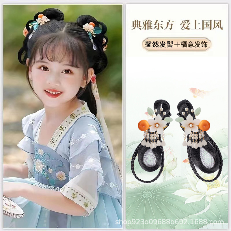 Xinran 헤어 Bun SKU 오렌지 헤어 액세서리