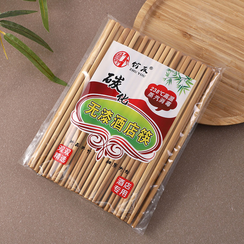 대형 포장 호텔 젓가락 30/40/50 쌍 24cm 대나무 젓가락 미끄럼 방지 페인트가 없는 나무 젓가락 도매